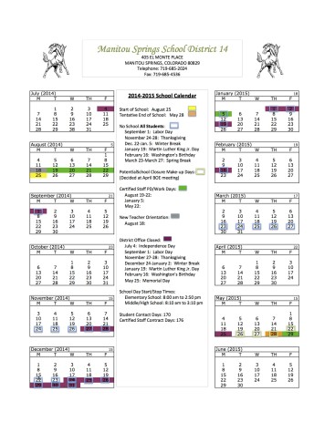 2014-2015 Calendar